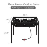 ZNTS Outdoor Camp Stove High Pressure Propane Gas Cooker Portable Cast Iron Patio Cooking 15455210