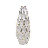 ZNTS Elegant White Ceramic Vase with Gold Accents - Timeless Home Decor B03082105