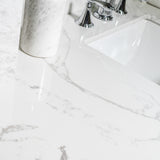 ZNTS Montary 43x22 bathroom stone vanity top engineered stone carrara white marble color with rectangle W50921982