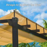 ZNTS Outdoor Retractable Pergola with Weather-Resistant Sun Shade Canopy, Aluminum Pergola Gazebo for W1859110170