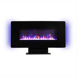 ZNTS 36 Inch Curved Front Electric Fireplace,Freestanding or Wall Mounted Electric Fireplace with W158567823