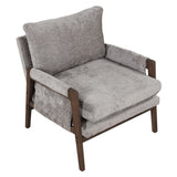 ZNTS Mid-Century Modern Velvet Accent Chair,Leisure Chair with Solid Wood and Thick Seat Cushion for WF301654AAE