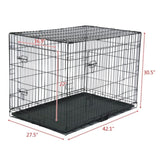 ZNTS 42" Pet Kennel Cat Dog Folding Steel Crate Animal Playpen Wire Metal 14942781