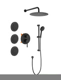 ZNTS Shower System with Shower Head, Hand Shower, Slide Bar, Bodysprays, Shower Arm, Hose, Valve Trim, TH-68111-MB
