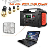 ZNTS 200W Portable Power Station,40800mAh Solar Generator with 110V AC Outlet/2 DC Ports/3 USB Ports, W104156899