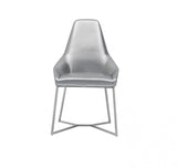 ZNTS Modrest Sarah Modern Pearl Grey Leatherette Dining Chair B04961475