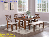 ZNTS 1pc Bench Only Natural Brown Finish Solid wood Contemporary Style Kitchen Dining Room Furniture B01181969