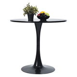 ZNTS Modern 31.5" Dining Table with Round Top and Pedestal Base in bLack color W131463660