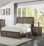 ZNTS Oak Finish 1pc Nightstand Paper veneer Bedroom Furniture 2-Drawers Bedside Table B011137849