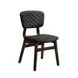 ZNTS Set of 2 Side Chairs Walnut Finish Solid wood Mid-Century Modern Padded Fabric Seat And Back Kitchen B01178731