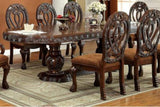 ZNTS Formal Majestic Traditional Dining Chairs Cherry Solid wood Fabric Seat Intricate Carved Details Set B01170341
