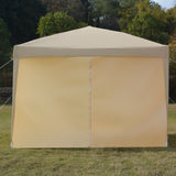 ZNTS 3 x 3m Two Doors & Two Windows Practical Waterproof Right-Angle Folding Tent Khaki 06632716