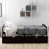 ZNTS Twin size platform bed, with two drawers, espresso WF195910AAP