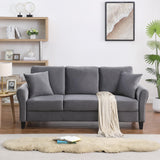 ZNTS Modern Velvet Couch with 2 Pillow, 78 Inch Width Living Room Furniture, 3 Seater Sofa with Plastic W142061913