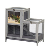 ZNTS Tier Wood Hamster Cage, Pet Habitat with Run, Pull-Out Tray, Ramp, Hutch for Small Animals Guinea W2181P152974