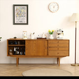 ZNTS Oak Two Door Four Drawer Cabinet for Restaurant and Kitchen Storage.Sideboard Buffet Cabinet W158182382