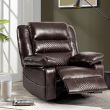 ZNTS Breathable Leather Massage Recliner Chair, Manual Living Room Reclining Sofa W1692128244