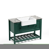 ZNTS Solid Wood Bathroom Vanities Without Tops 48 in. W x 20 in. D x 33.60 in. H Bathroom Vanity in green W92846191