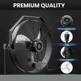 ZNTS InfiniPower 20 Inch High Velocity Wall Mount Fan with Rack, 3 Speed Industrial/Commercial Metal W113483338