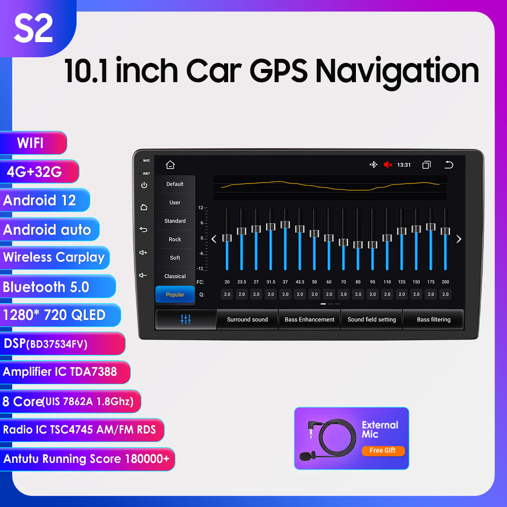 ZNTS 2S Series 10.1 inch Touchscreen Android 12 8Core QLED 1280*720 BT5.0 Car Gps Navigation Stereo W157171385