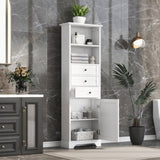 ZNTS White Tall Storage Cabinet with 3 Drawers and Adjustable Shelves for Bathroom, Kitchen and Living WF298151AAK