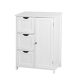 ZNTS Bathroom Storage Cabinet, White Floor Cabinet with 3 Large Drawers and 1 Adjustable Shelf W40926591