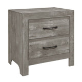 ZNTS Rustic Style Gray Finish 1pc Nightstand of 2x Drawers Transitional Design Bedroom Furniture B01169123