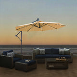 ZNTS 10 FT Solar LED Patio Outdoor Umbrella Hanging Cantilever Umbrella Offset Umbrella Easy Open W41917531