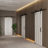 ZNTS CRAZY ELF 28" x 84" "T" Style Real Primed Door Slab, DIY Panel Door, Modern Interior Barn Door, W936104309
