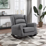 ZNTS ACME Fabien Rocking Chair, Gray Fabric AC02183