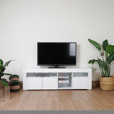 ZNTS Morden TV Stand with LED Lights, High Glossy Front TV Cabinet,TV Bench up to 63 Inches for Living W118040914