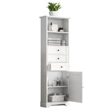 ZNTS White Tall Storage Cabinet with 3 Drawers and Adjustable Shelves for Bathroom, Kitchen and Living WF298151AAK