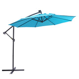 ZNTS 10 FT Solar LED Patio Outdoor Umbrella Hanging Cantilever Umbrella Offset Umbrella Easy Open W41923058