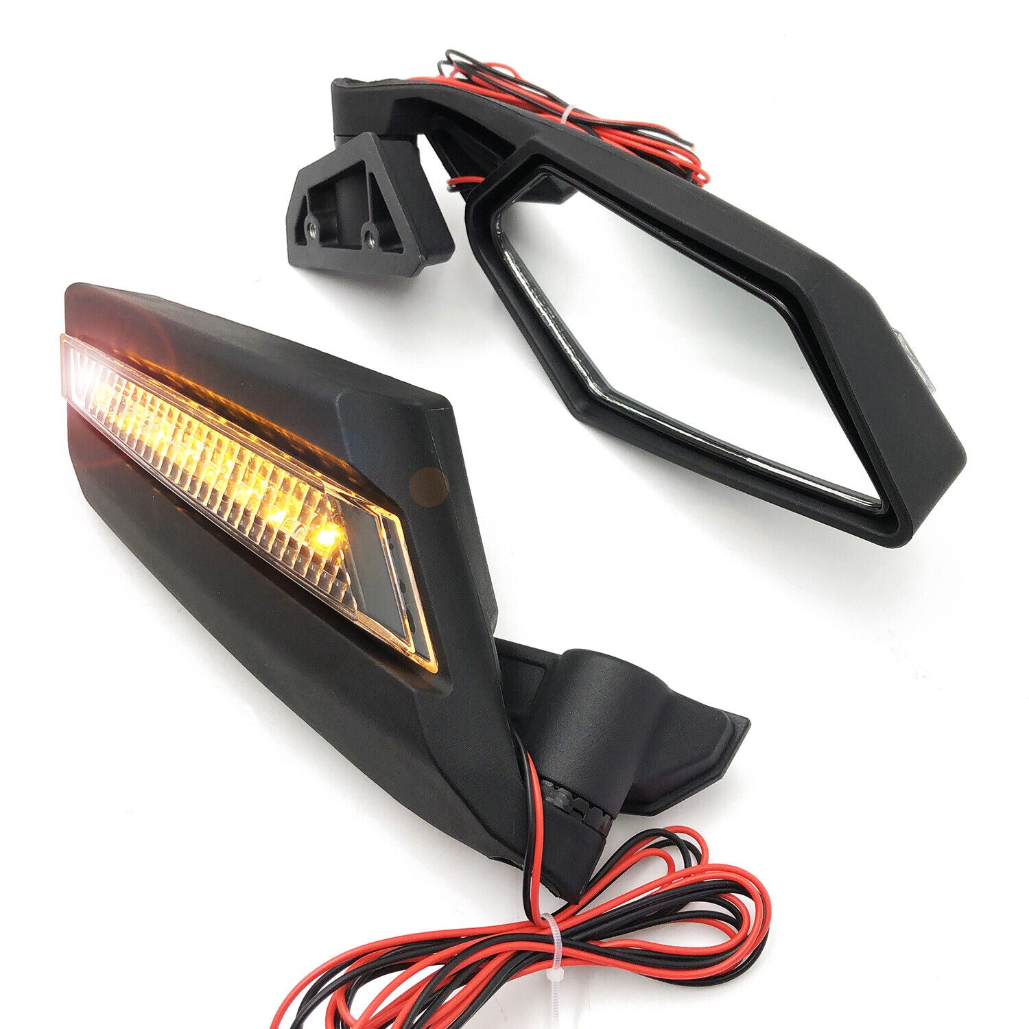 ZNTS Rear Racing Side Mirrors LED Light For Can Am Maverick X3 Max Turbo R 17-23 60150551