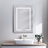 ZNTS [FCH] LED Bathroom Wall Cabinet, Single Door Bathroom Mirror Cabinet, White 84534063