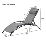 ZNTS 2PCS Set Chaise Lounges Outdoor Lounge Chair Lounger Recliner Chair For Patio Lawn Beach Pool Side 21916015