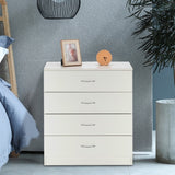 ZNTS [FCH] PB Wood Simple 4-Drawer Nightstand Dresser with USB Ports & Outlet, White 52546422