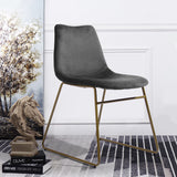 ZNTS Modern Dining Chairs Set of 2, Velvet Upholstered Side Chairs with Golden Metal Legs for Dining Room W131457259