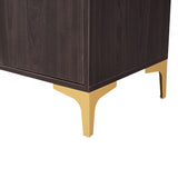 ZNTS TREXM 58" L Sideboard with Gold Metal Legs and Handles Sufficient Storage Space Magnetic Suction WF298902AAP