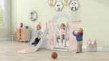 ZNTS Toddler Slide and Swing Set 5 in 1, Kids Playground Climber Slide Playset with Basketball Hoop PP307712AAH