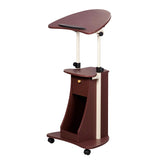 ZNTS Techni Mobili Sit-to-Stand Rolling Adjustable Laptop Cart With Storage, Chocolate RTA-B005-CH36