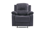 ZNTS Elegant Modern Ebony Color Microfiber Motion Recliner Chair 1pc Couch Manual Motion Plush Armrest B011P163883