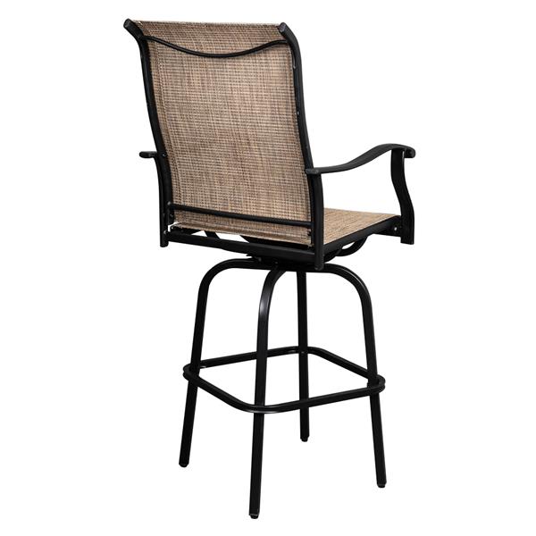 ZNTS 2pcs Wrought Iron Swivel Bar Chair Patio Swivel Bar Stools Black 96704878