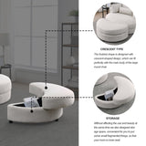 ZNTS [Video] Welike Swivel Accent Barrel Modern Sofa Lounge Club Big Round Chair with Storage Ottoman W83469808