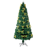 ZNTS 6.5ft Pre-Lit Fiber Optical Christmas Tree with Bow Shape Color Changing Led Lights&260 Branch Tips 91712615