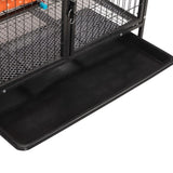 ZNTS 4-Story Pet Cage, Bunny Hutch with Ladder, Lockable Wheels and Removable Tray, Black and Orange W2181P153020