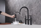ZNTS Bridge Kitchen Faucet with Pull-Down Sprayhead in Spot W92850236