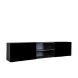 ZNTS FCH Modern Minimalist Floating TV Stand for 65-inch TVs, High Glossy Wall-Mounted Entertainment 06436605