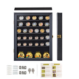 ZNTS Souvenir Coin Display Cabinet Medal Rack Cassette Black 30584498