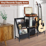 ZNTS Multifunction Guitar Stand with 2-Tier for Acoustic, Electric Guitar, Bass and 3-Tier Vinyl Record 87358379